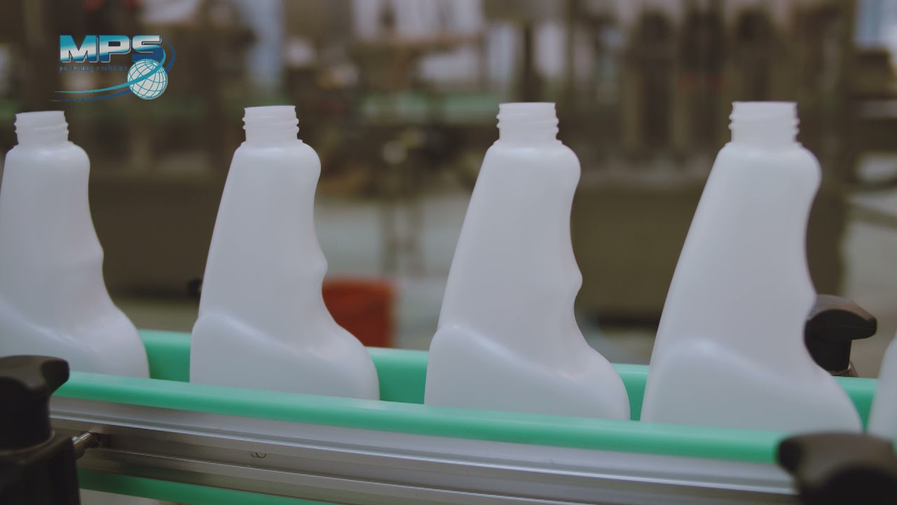linea di riempimento, tappatura ed etichettatura per liquidi, detergenti e disinfettanti mani
