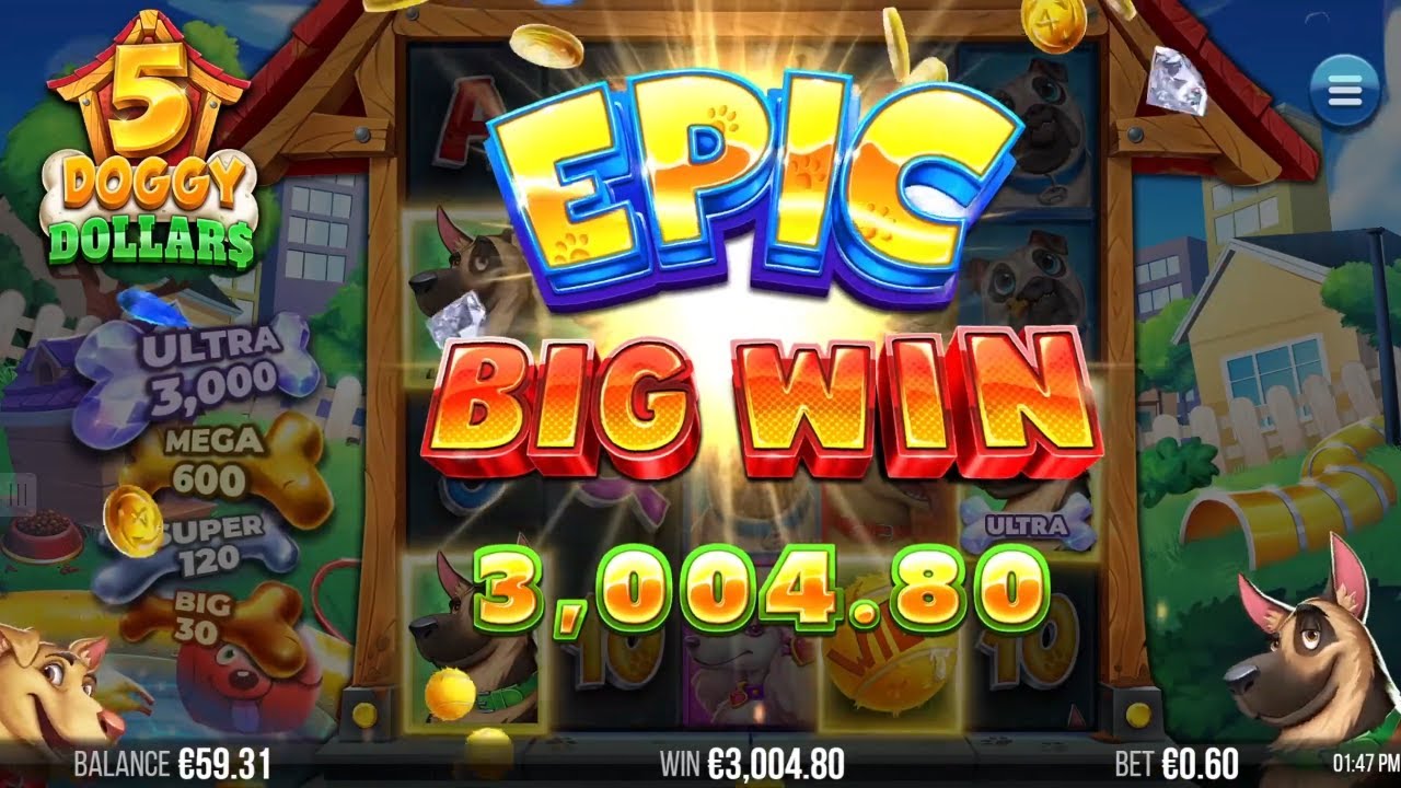 🐾 5 Doggy Dollars EPIC BIG Win 5,008 X - 4ThePlayer 🐾