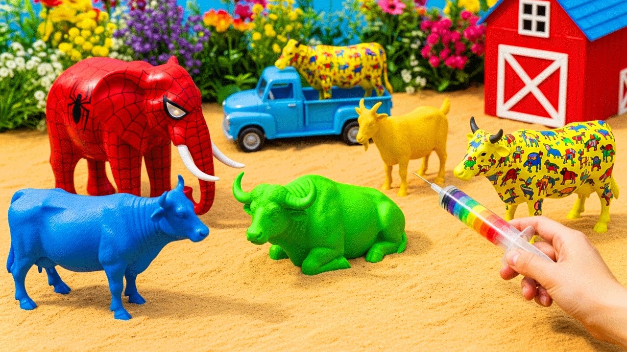 AMAZING TOY WALKING COW AND ELEPHANT🐄🐘WADIDAU‼️PROSES POTONG SAPI KURBAN SIMOLASI Part 46