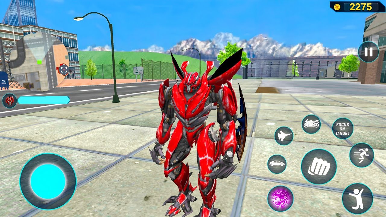 Red Megatron Robot Jet Car Bike Transformation Game 2020 New Map Update - Android Gameplay