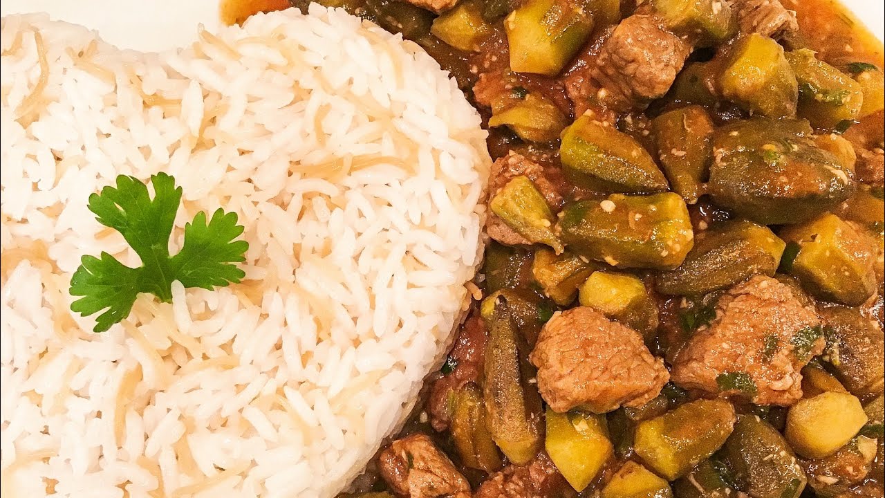 Okra With Meat, bamyeh, delicious recipe, أسهل وأطيب بامية باللحمة, Enjoy Daly Life