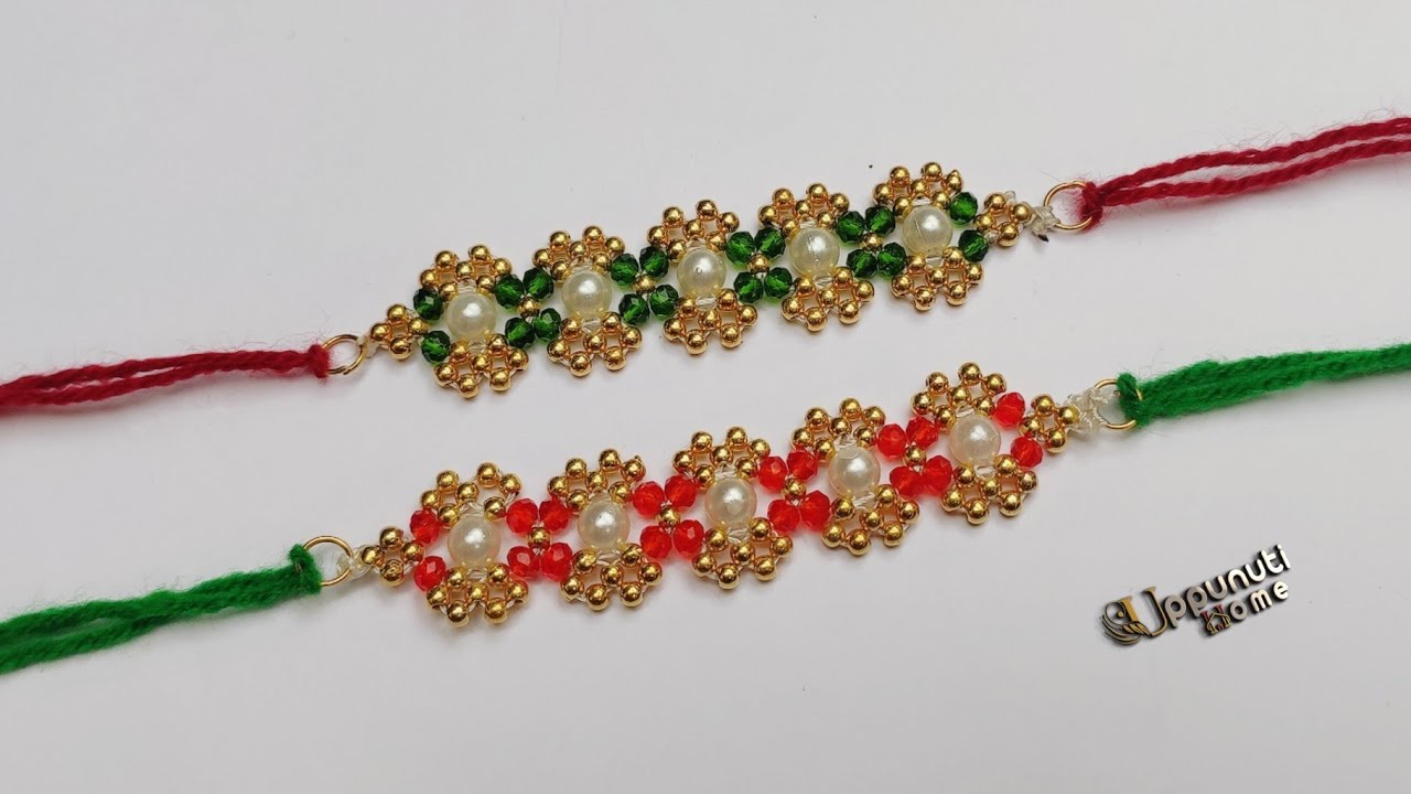 Beautiful Pearl Rakhi Making At Home | DIY | Woolen Rakhi Making ideas For Raksha Bandhan