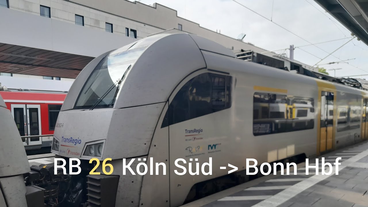 Die Mitfahrt mit der RB26 von Köln Süd nach Bonn Hbf