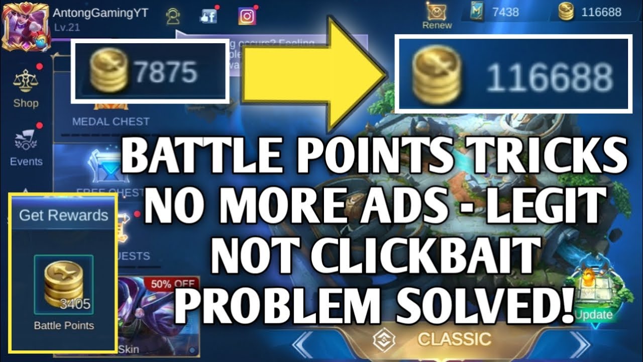 Claim VIDEO CHEST in 1 Click - FREE BATTLE POINTS Bypass Ads || Mobile Legends Tutorials