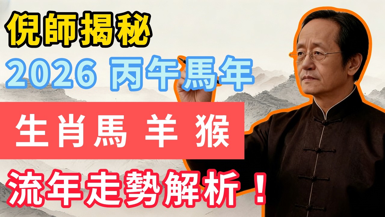 倪師揭秘，2026 丙午馬年，生肖馬、羊、猴，流年走勢解析！