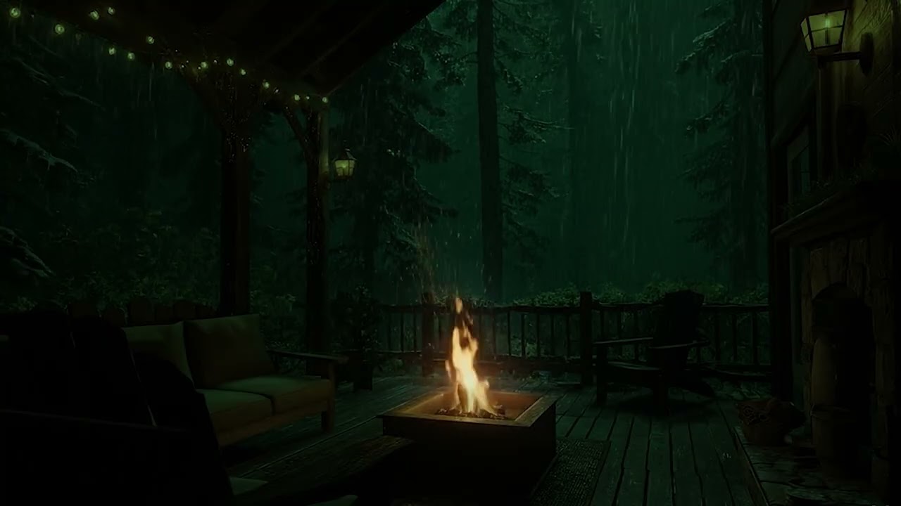 Heavy Rain and Rolling Thunder on Cabin Deck – Calm Ambience for Deep Sleep