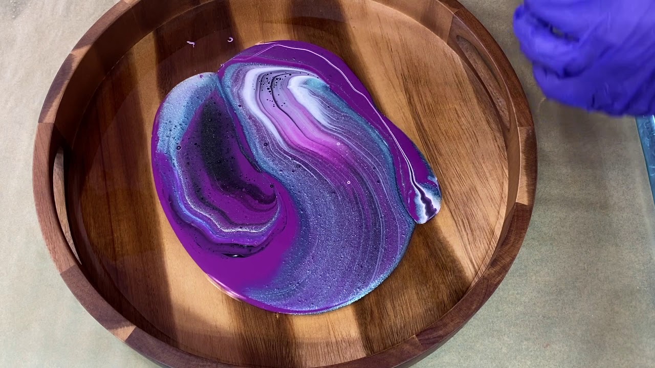 Resin Dirty Pour Technique with Plum and Mermaid | 527