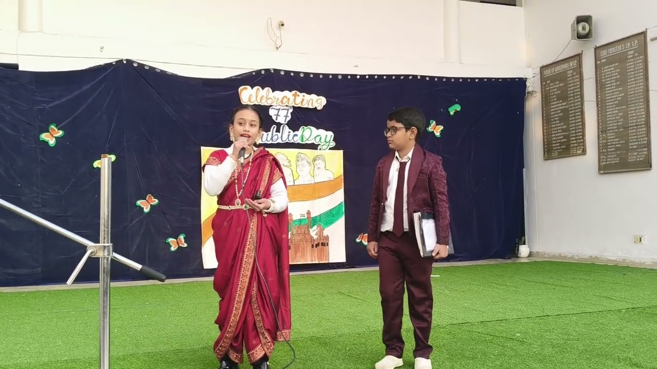 “Student in the role of Ahilyabai Holkar, remembering the great queen and visionary ruler.”