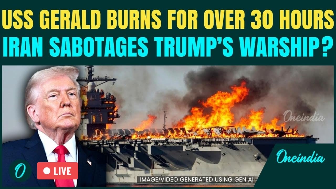 USS Gerald Burns LIVE: Mysterious Fire Engulfs Trump’s Warship For 30+ Hours | Iran Secret Sabotage?