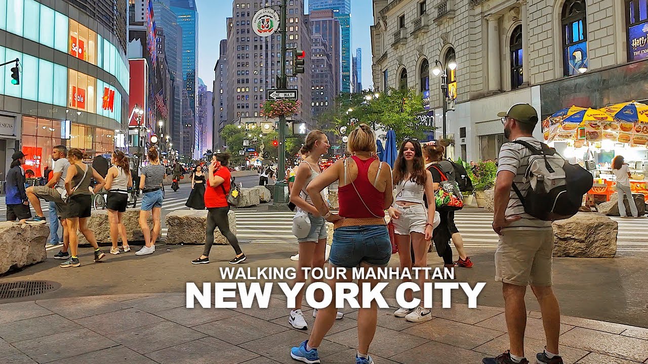 [Full Version] New York Manhattan Summer Walk, Broadway, 6th Ave, 5th Ave, Madison Square Garden, 4K