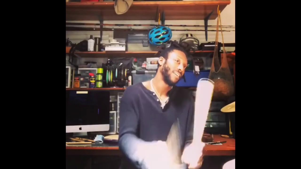 Mike Mitchell practicing at home! Blaque Dynamite on drums