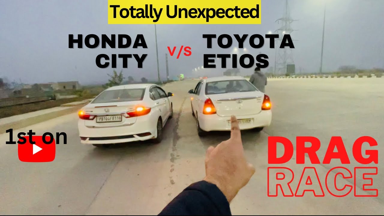 Honda City vs Toyota Etios Drag Race | iDTEC vs D4D diesel manual 1st on Youtube unexpected Results