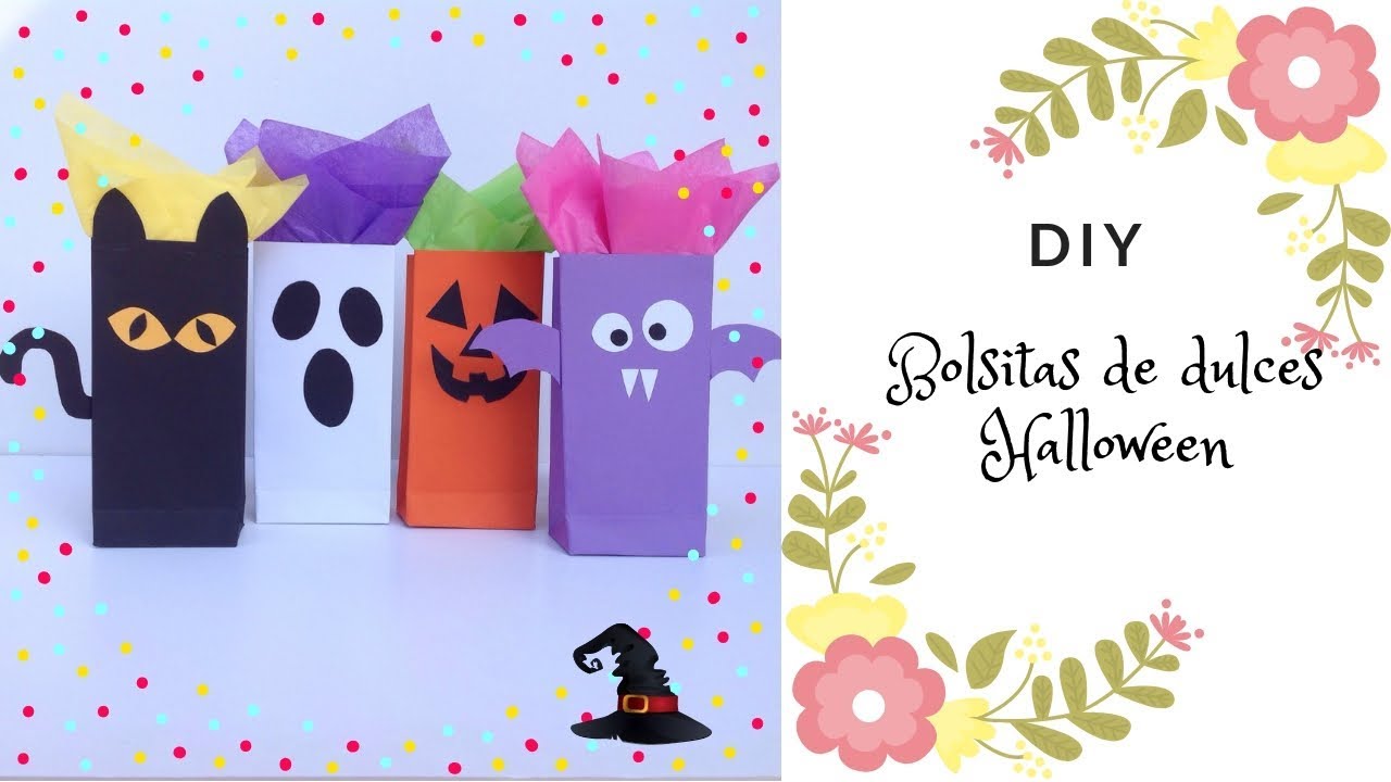 DIY. COMO HACER BOLSITAS DE PAPEL PARA DULCES / HALLOWEEN / Fiesta Ideas y Mas
