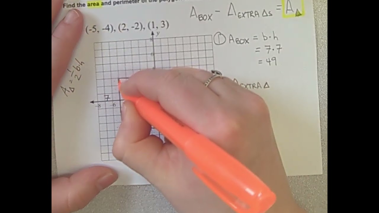 Finding the AREA of a triangle using the Box Method