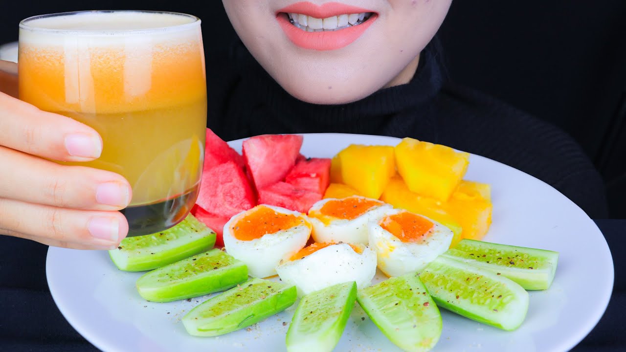 ASMR HEALTHY FOOD EATING   Healthy Salad Eating Sound Mukbang 먹방 | PAN ASMR #Ep3