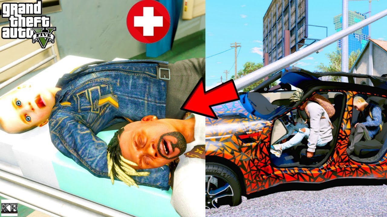 GTA 5- Franklin & Frankie In Hospital After Serious Car Crash 😢(GTA 5 Real Life Mods SS10 #53)