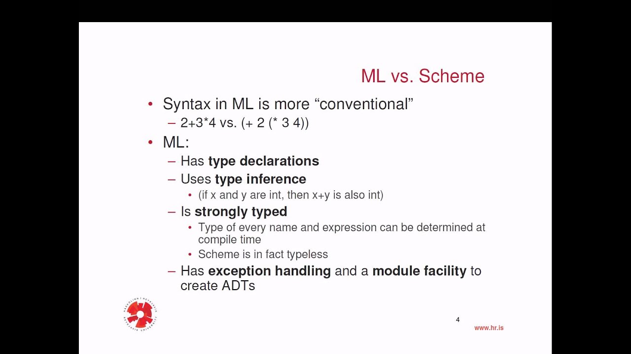 Programming Languages: Standard ML - 1