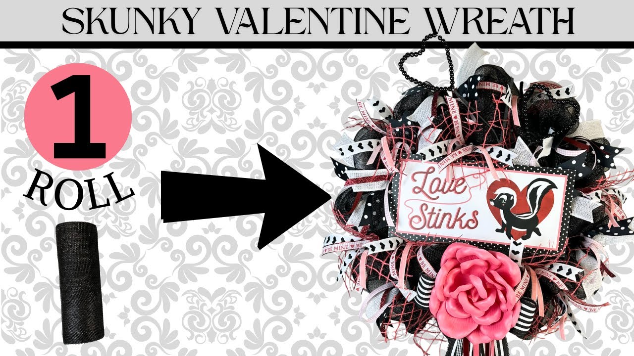 HOW TO MAKE A VALENTINE WREATH FOR BEGINNERS WITH 1 ROLL OF DECO MESH!