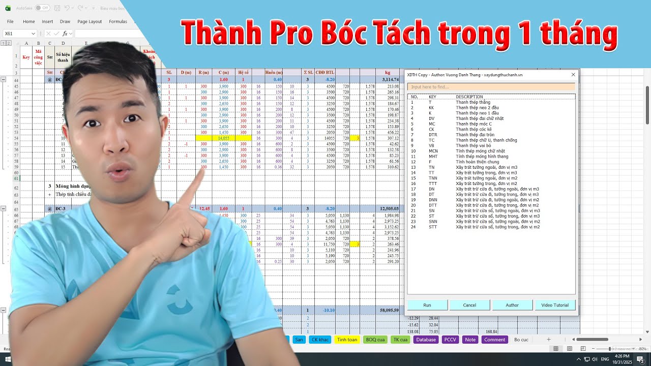 Biểu mẫu bóc tách khối lượng nhanh XDTH V4 khiến người mới thành Pro trong 1 tháng!