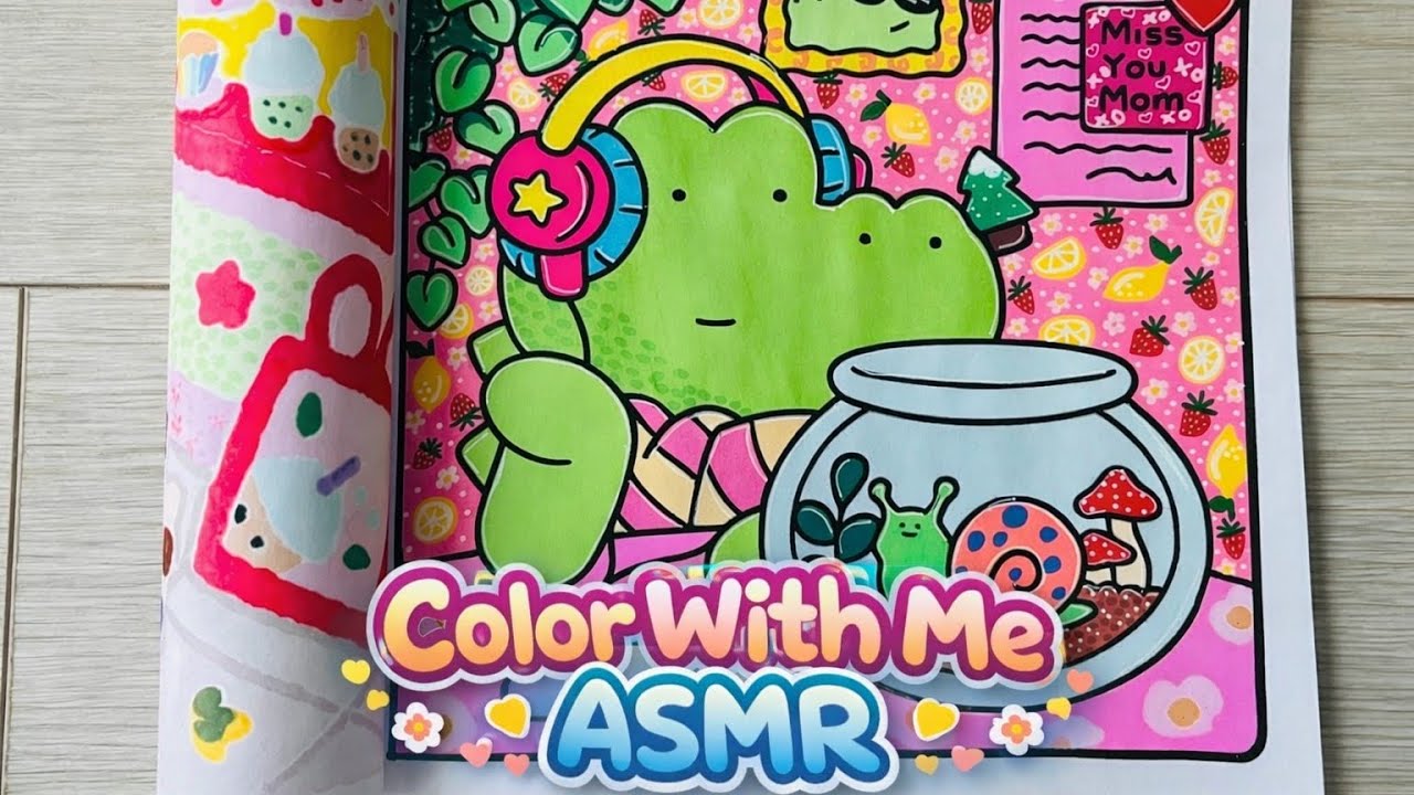 Color With Me ASMR (7-Minutes) ☁️ Comfy Days | Cozy Coloring Page 18 | Short Version