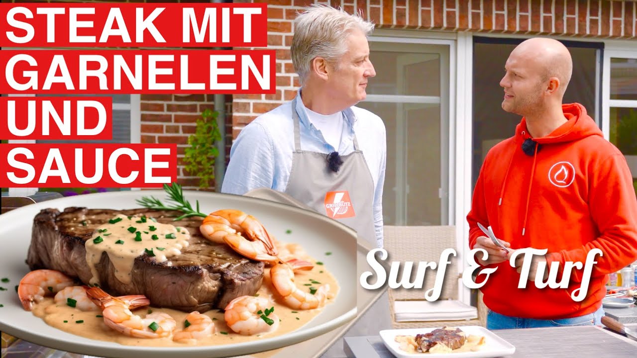 🔥 GRILLBLITZ: Perfektes Surf and Turf Steak Garnelen und Sauce Gasgrill Rezept zubereiten Schickling