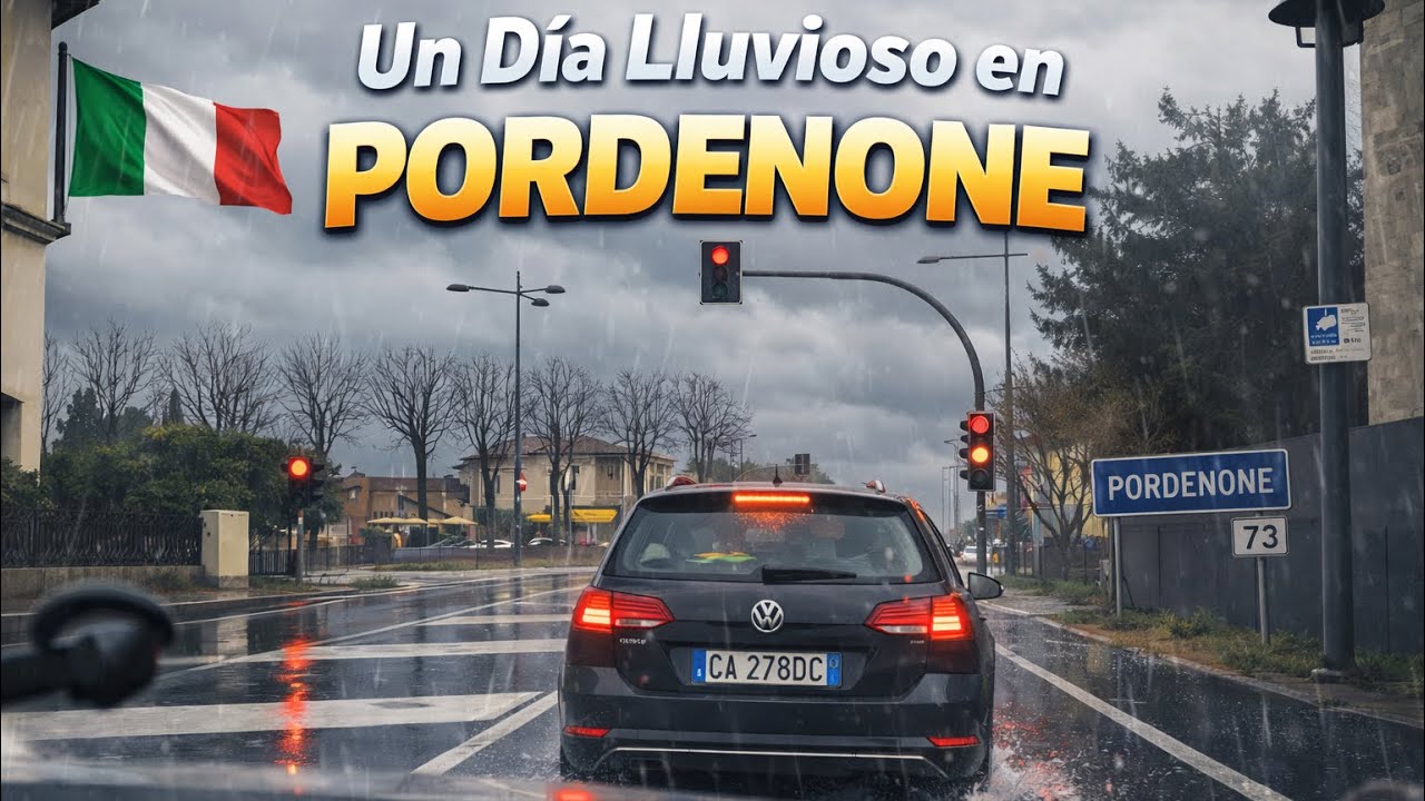 Día Lluvioso por las Calles De Italia 🇮🇹PORDENONE 