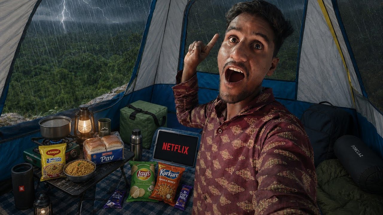 Pahad Ki Choti Par Tent ⛺ 🏕️Lagaya 😍 Jungle🏕️ animal 🐯Adventure Vlog @EmranPathanvlog 