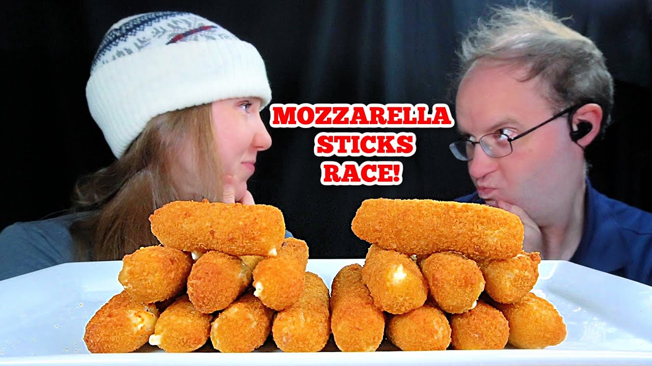 ASMR MOZZARELLA STICKS RACE MUKBANG EATING SOUNDS