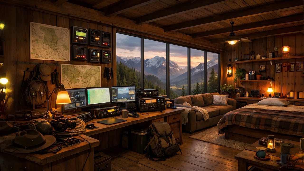 Park Ranger Station Ambience l Radio Chatter and Nature Sounds