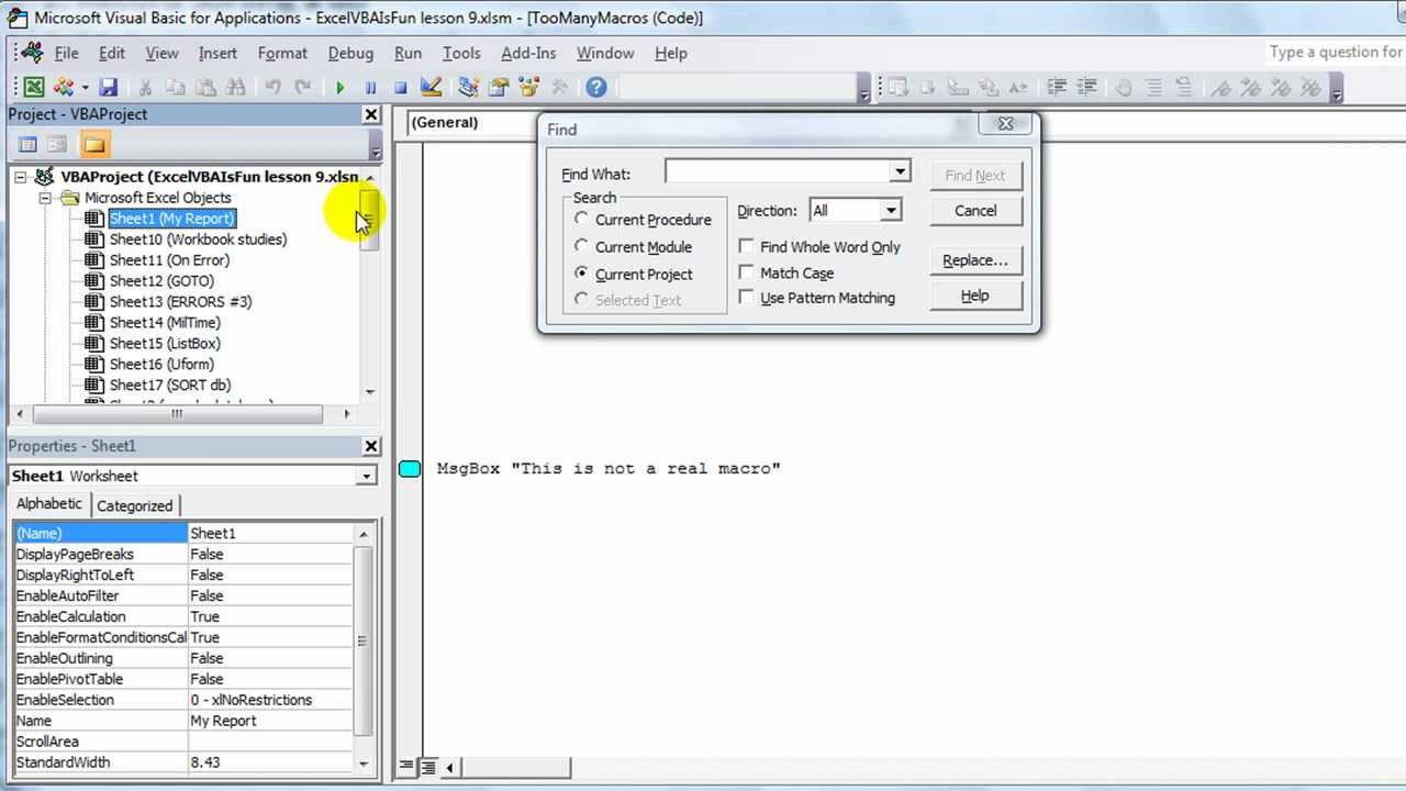 Excel VBA Tips n Tricks #9 Quickly Locate Any Macro, UDF or Worksheet Event - TIP