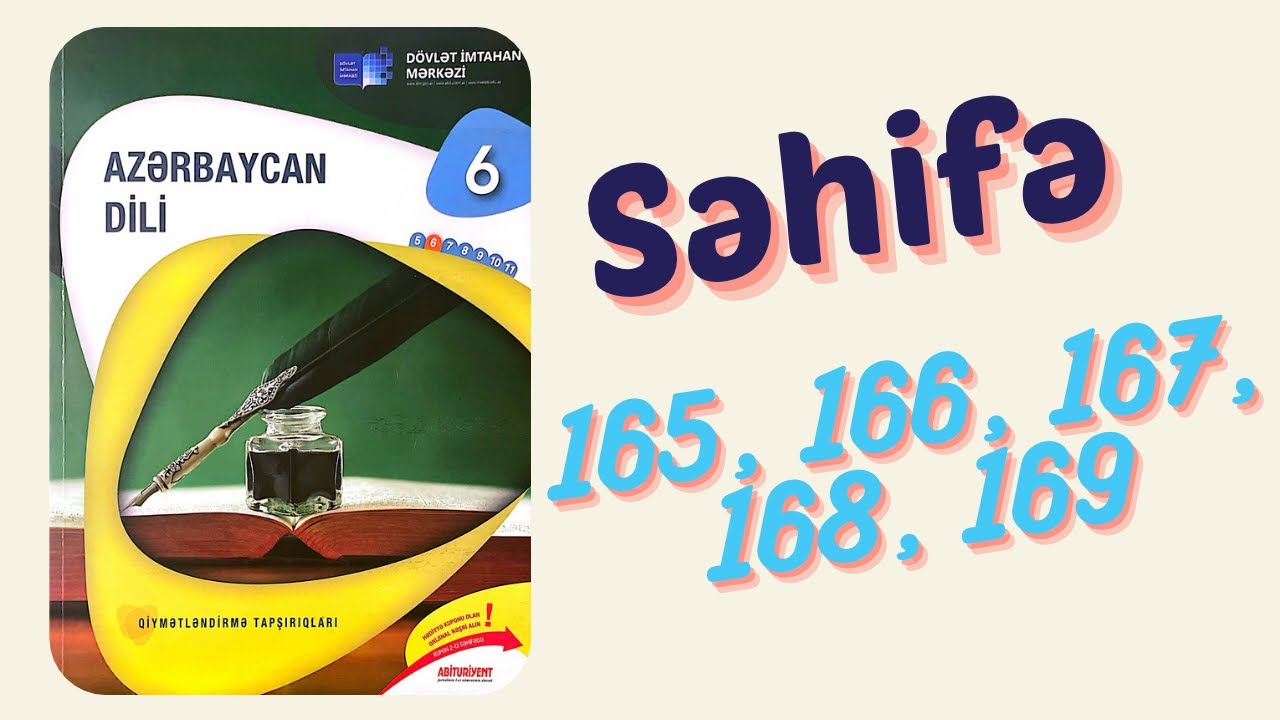 6-cı sinif. Azərbaycan dili DİM Testi səh 165, 166, 167, 168, 169
