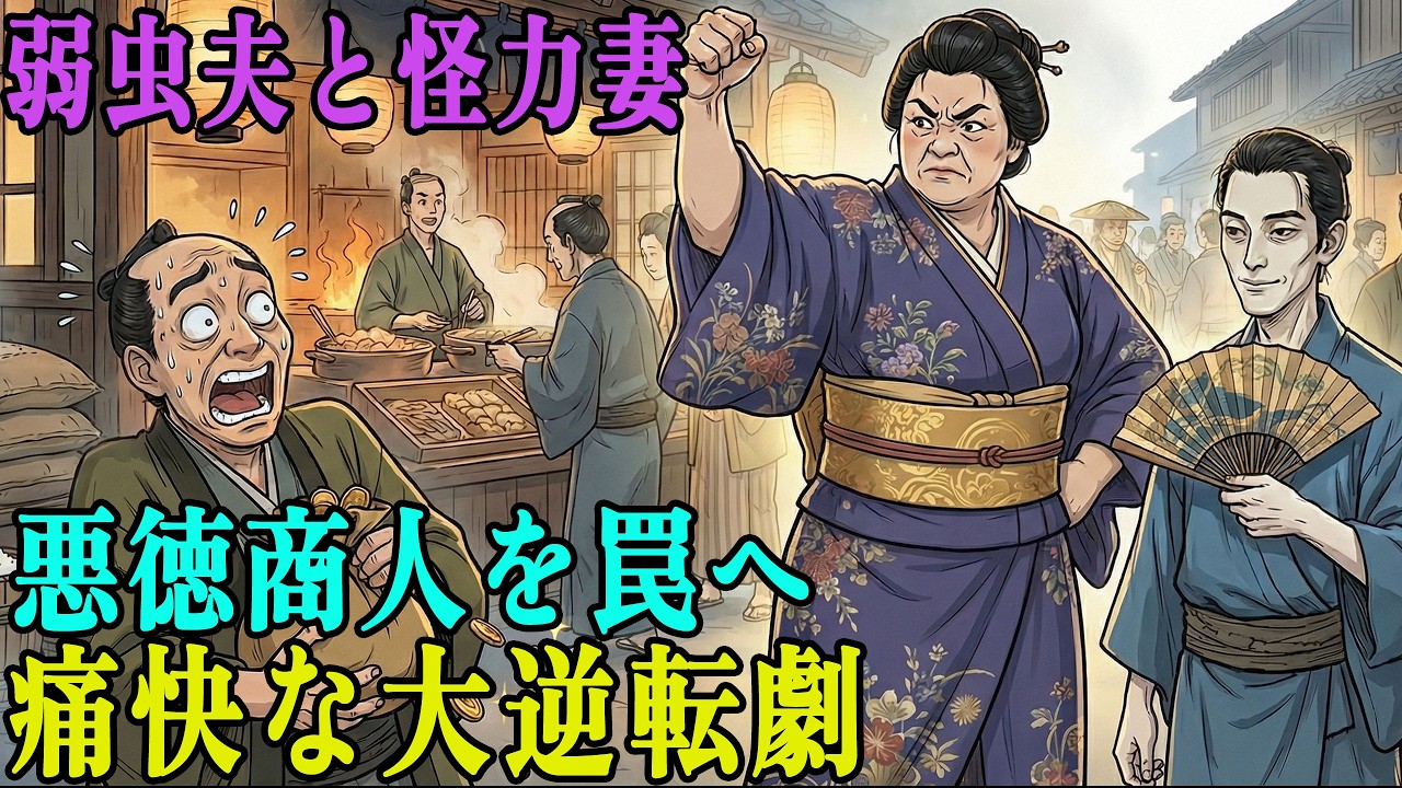 金と権力で弱者を潰してきた悪徳商人。しかし「病弱な頭脳」と「規格外の怪力娘たち」の罠にはまり、全財産を失い公開処刑された  野談  伝説  昔話  説話  民話