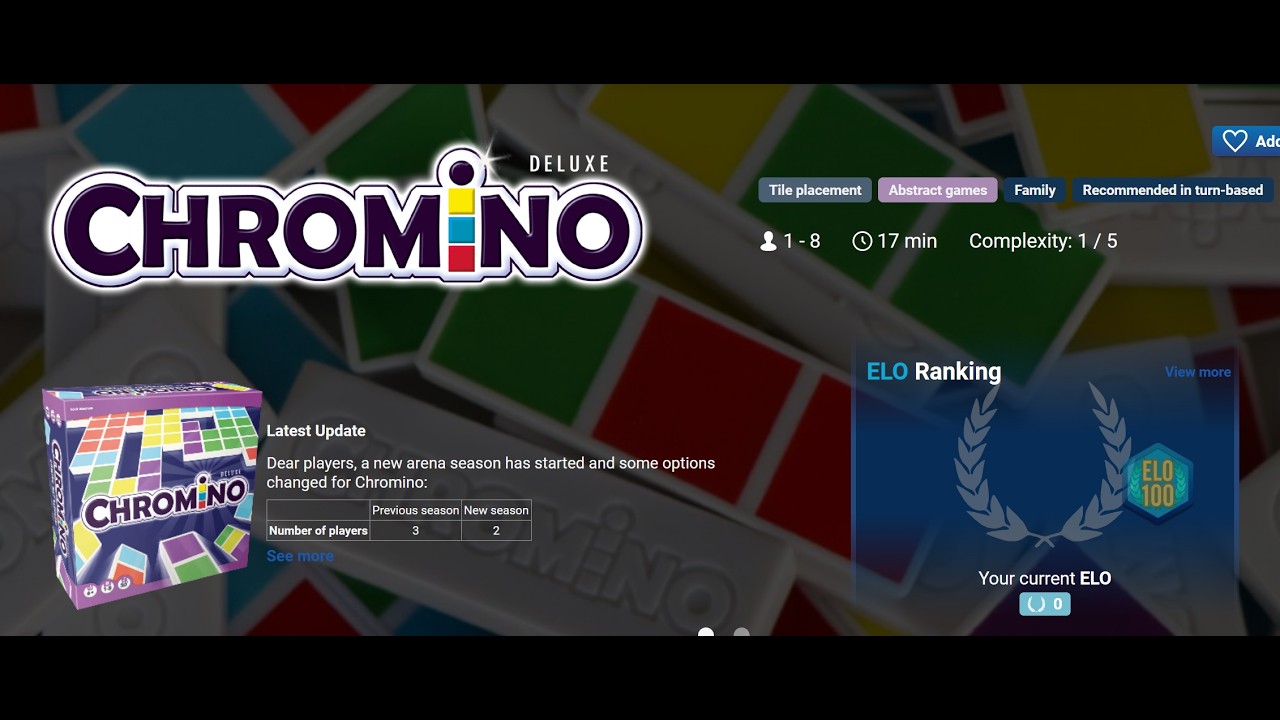 Chromino Solo Playthrough on BGA Leaning Game
