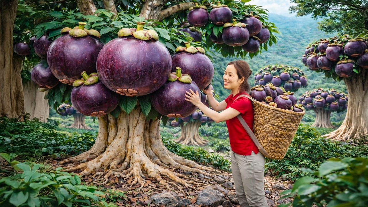 Harvesting Giant Mangosteens in the Deep Forest | Sold Out Fast at the Village Market