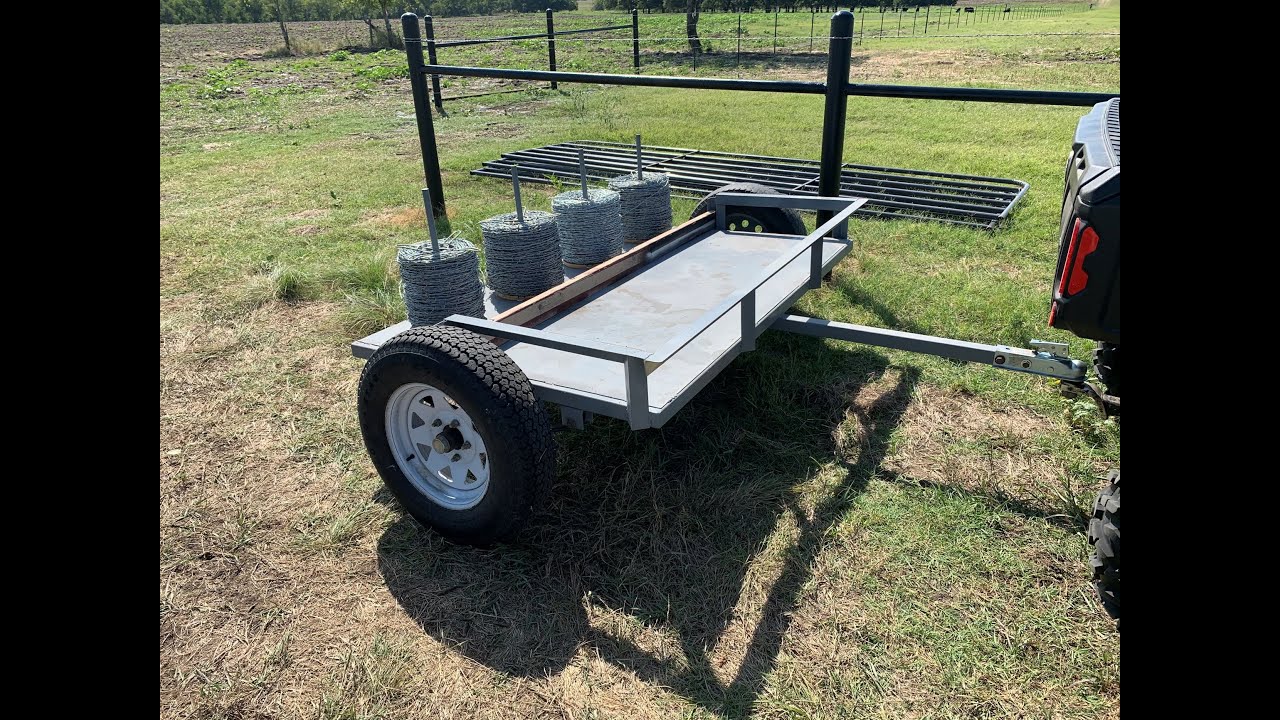 Homemade Barbed Wire Unroller Fencing Trailer
