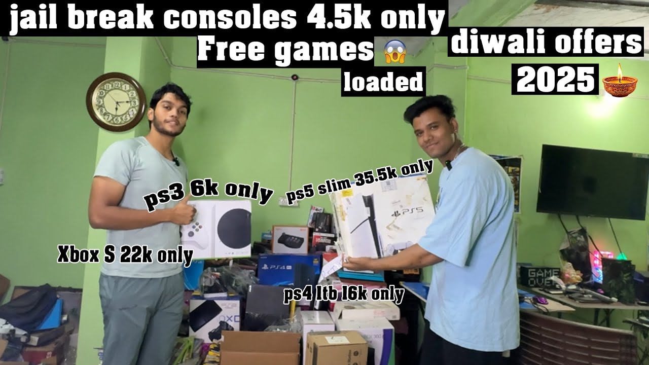 Jailbreak console 4.5k only 😱|free games loaded Diwali 🪔 offers |ps5 slim 35.5k only| ps3 6k only ..