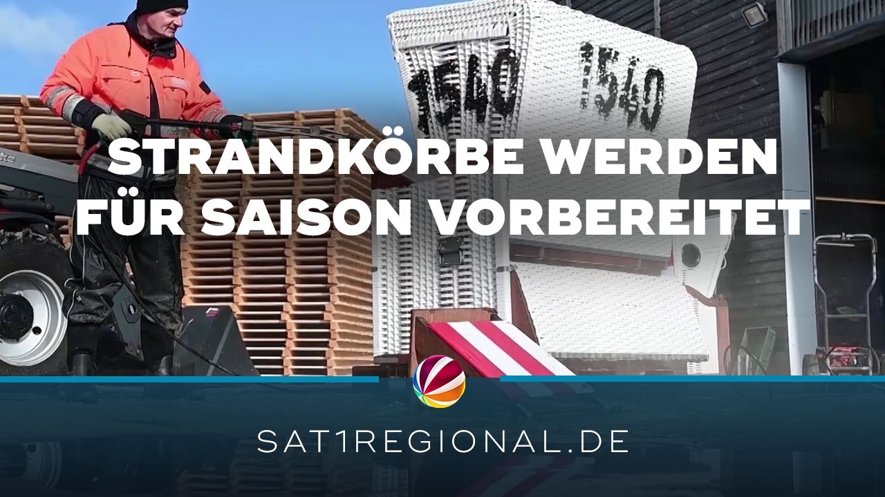 Strandkörbe auf Langeoog werden für kommende Saison flott gemacht