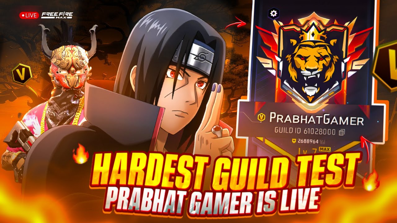 LIVE TOP 1 GUILD TEST😱🔥 1VS4 || V BADGE GUILD || ROAD TO 5K ❤️|| #freefireliveguildtest#ff