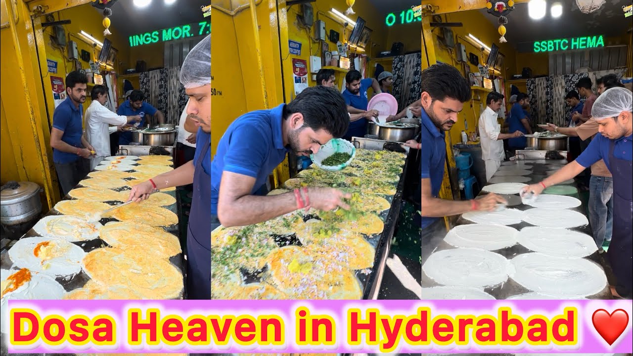 Dosa Heaven in Hyderabad 😍 Non Stop Dosa Making 😱 Famous Street Food Shop 🤩