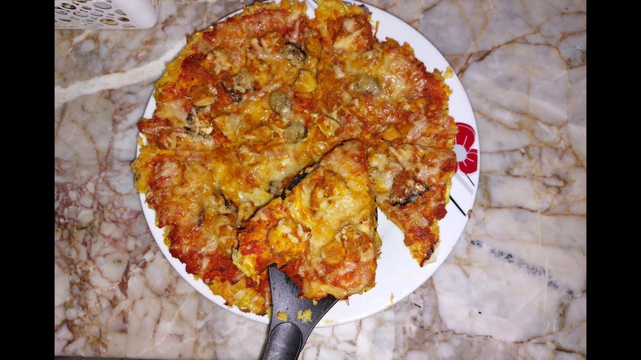 pizza sans farine sans gluten  بيتزا بدون دقيق صحية و سهلة