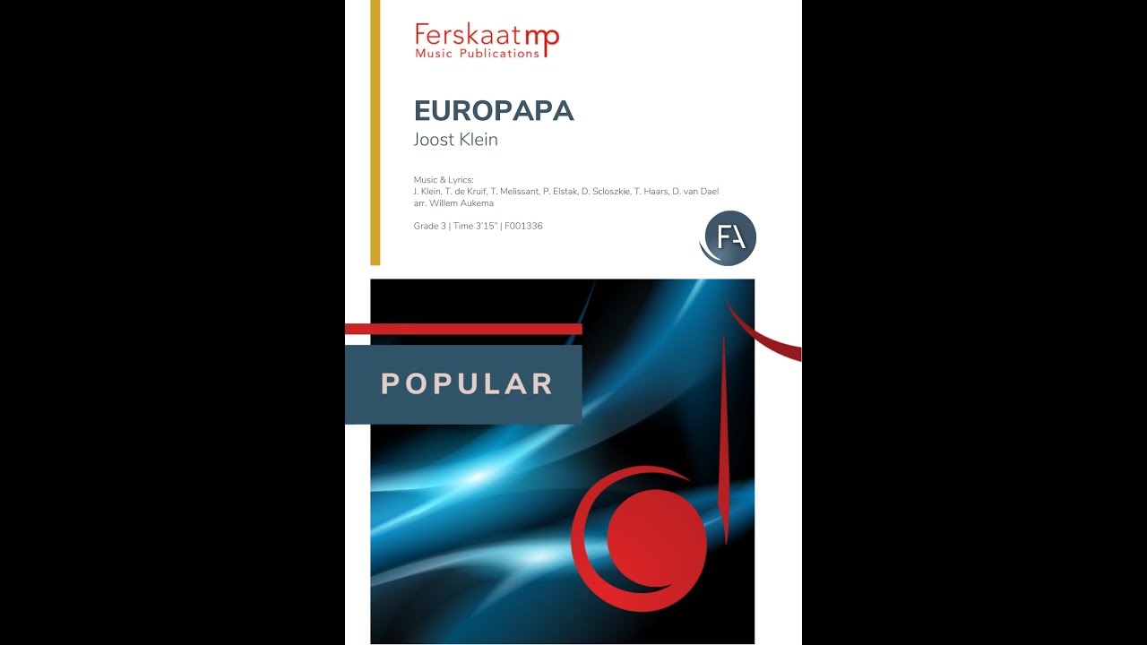 Europapa - Joost Klein, Eurovision 2024, arr. Willem Aukema - graad 3