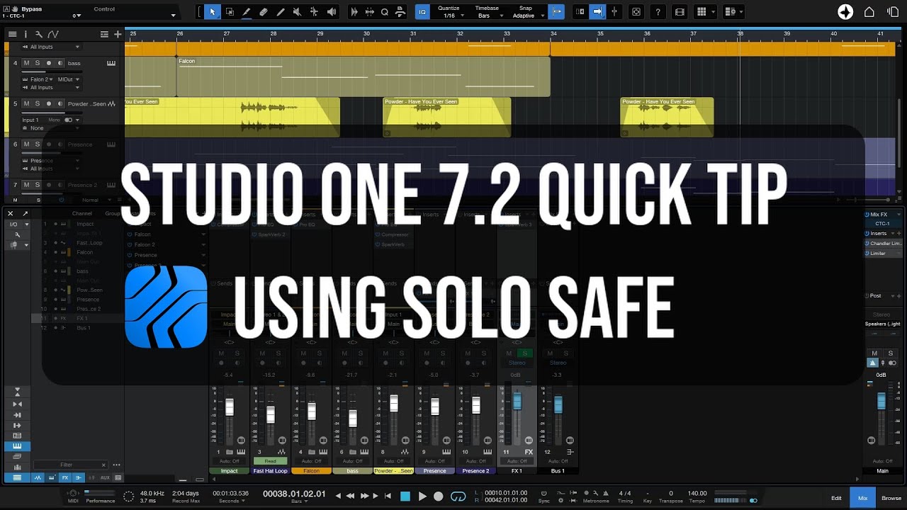 Краткий совет по Studio One 7.2 | Использование Solo Safe