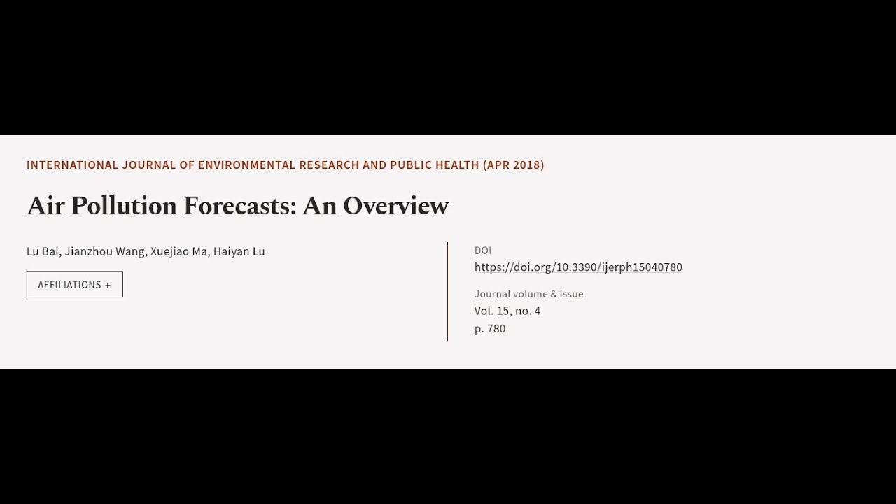 Air Pollution Forecasts: An Overview | RTCL.TV