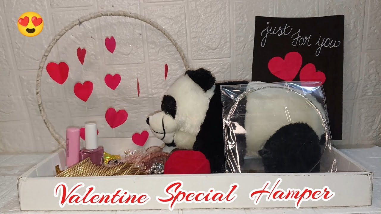 New Handmade Valentine's day hamper | Valentine day easy gift making ideas at home .