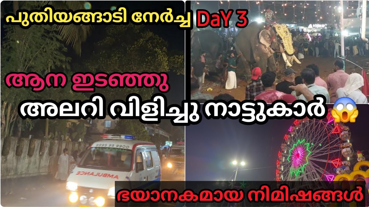 മൂന്നാം നേർച്ചയിൽ ഞെട്ടിക്കും അനുഭവം 😱ആന ആളുകളെ എടുത്തെറിഞ്ഞു 😭കണ്ട് നിന്ന ഞങ്ങൾ 😭puthiyangadinercha