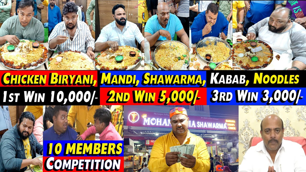 Chicken Biryani, Mandi, Shawarma, Kabab Competition | 10 Members | #foodchallenge | Ali Khan Chotu
