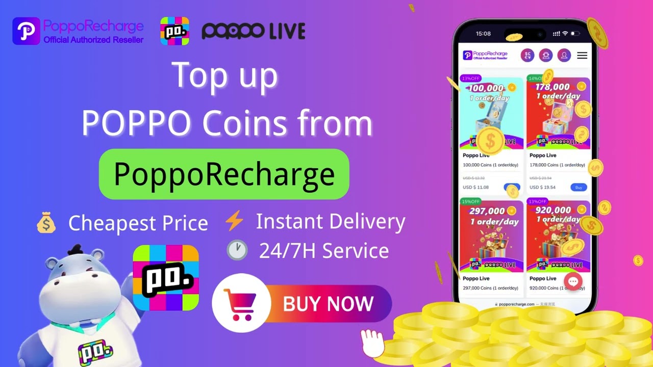 Poppo Live Recharge online, get coins immediately!