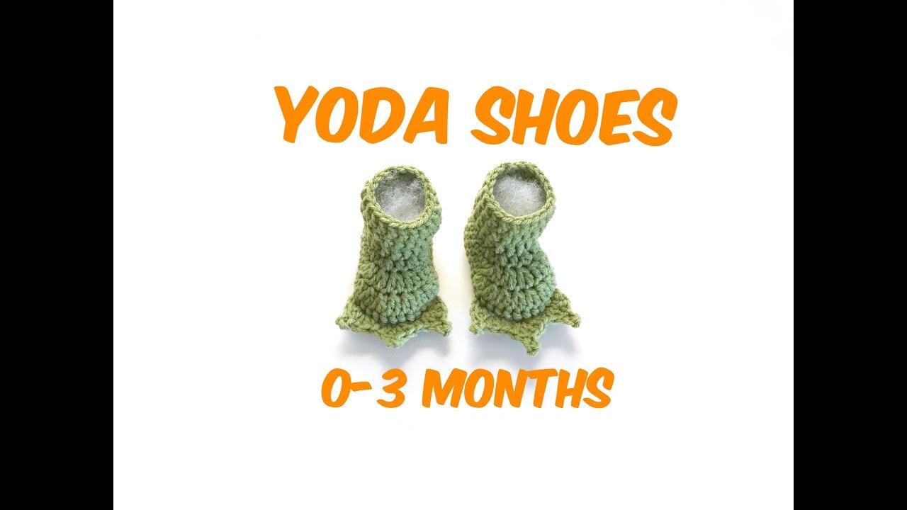 How to Crochet Yoda Feet shoes / baby shoes (0-3 months)