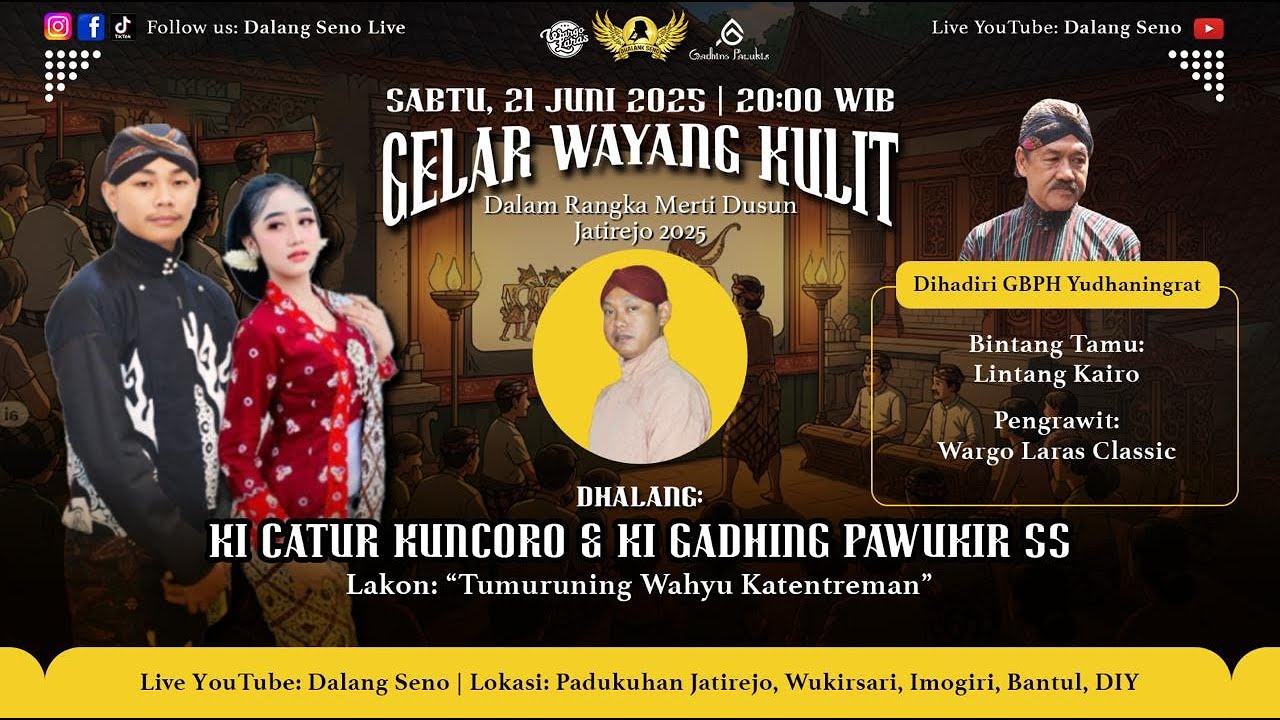 #LiveStreaming Wayangkulit Ki Catur Kuncoro & Ki Gadhing Pawukir SS - TUMURUNING WAHYU KATENTREMAN