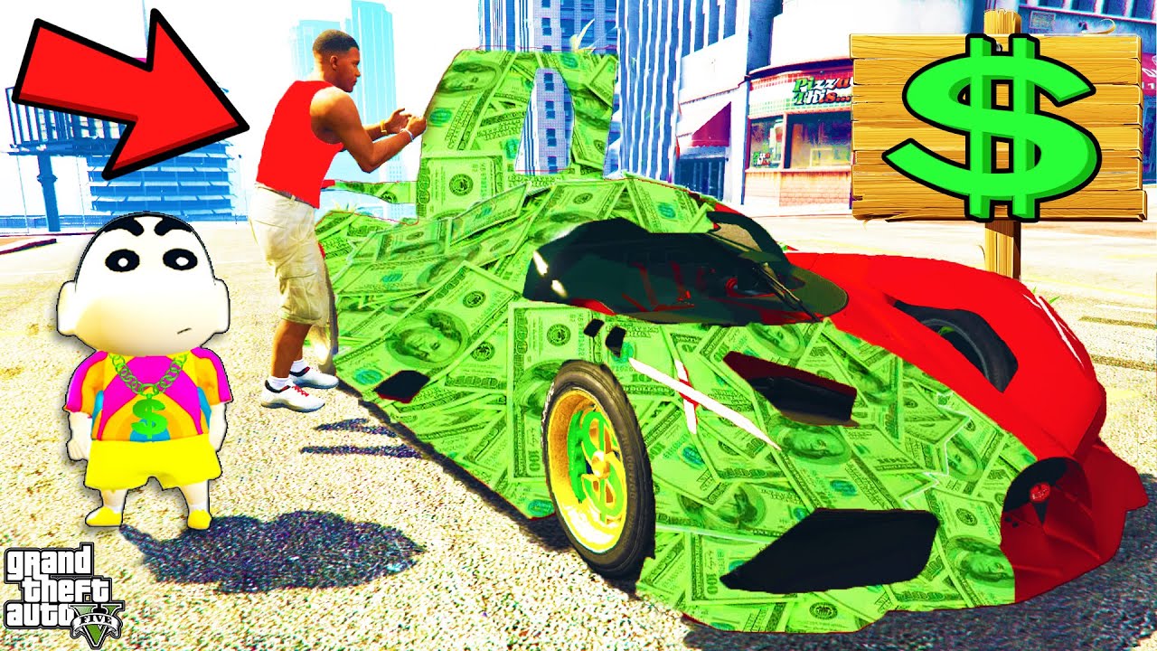 If Franklin Touch ANYTHING Turns To MONEY in GTA 5 | SHINCHAN and CHOP